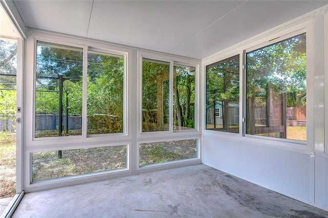 view of unfurnished sunroom