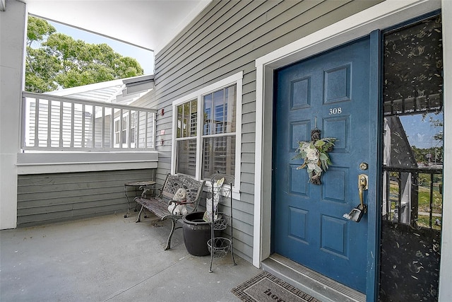 view of doorway to property