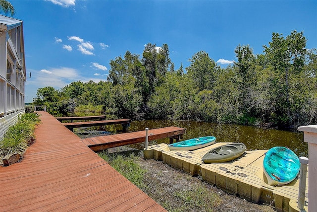 view of dock area