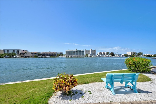 water view with a city view