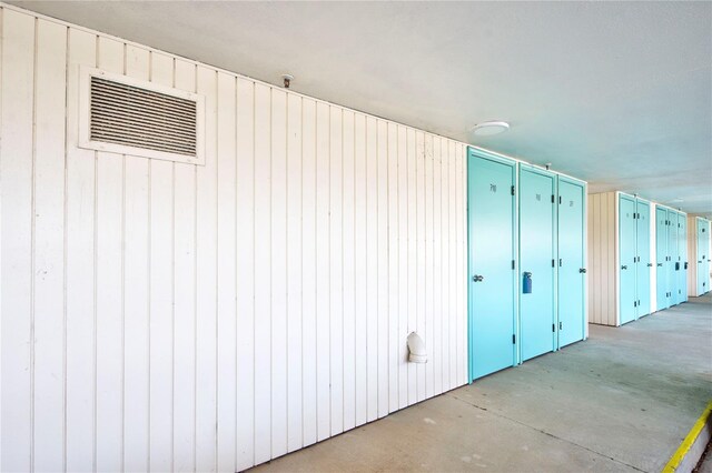 interior space with concrete floors