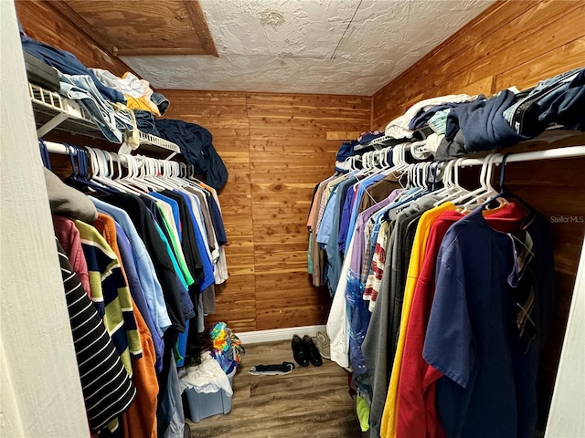 spacious closet featuring hardwood / wood-style flooring