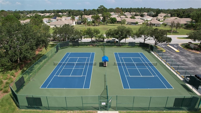 view of tennis court with basketball court