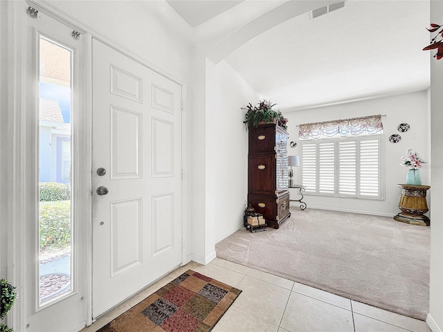 view of carpeted entryway