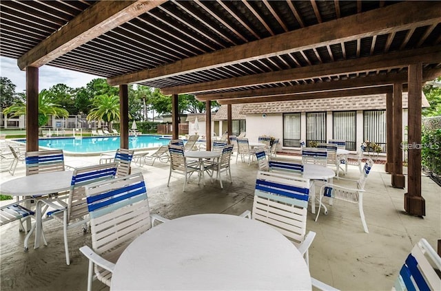 view of patio / terrace with a community pool