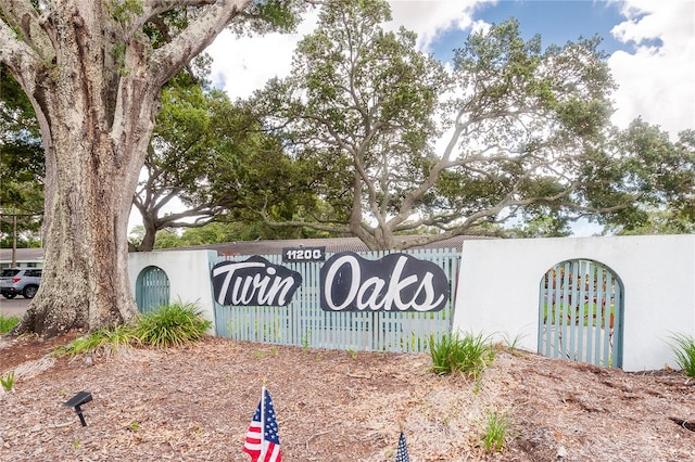 view of community sign