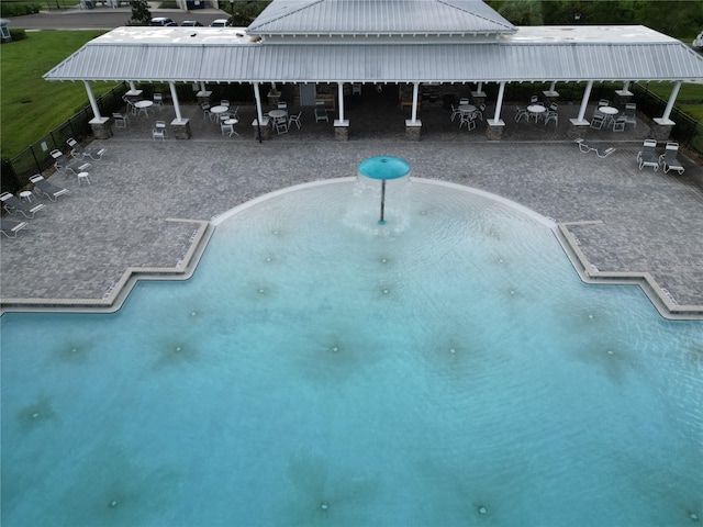 view of pool featuring a patio