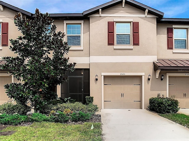 view of front of house with a garage