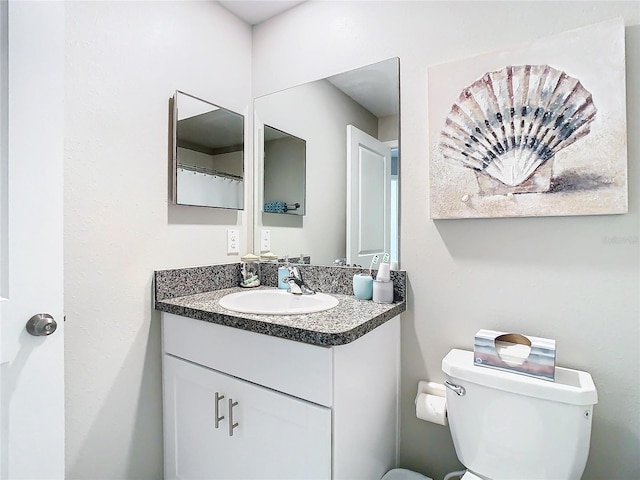 bathroom with toilet and vanity