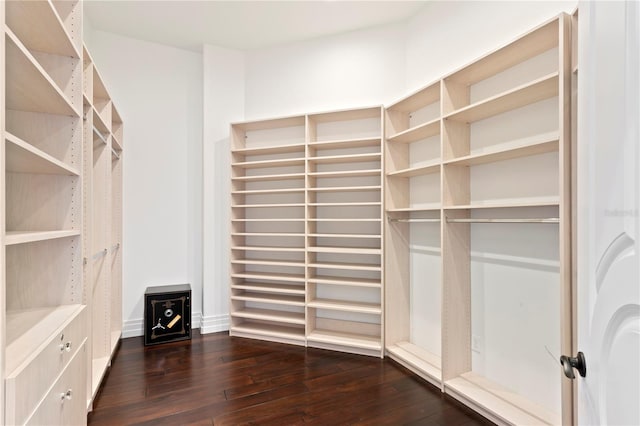 spacious closet with hardwood / wood-style floors