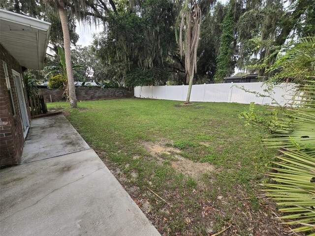 view of yard with a patio