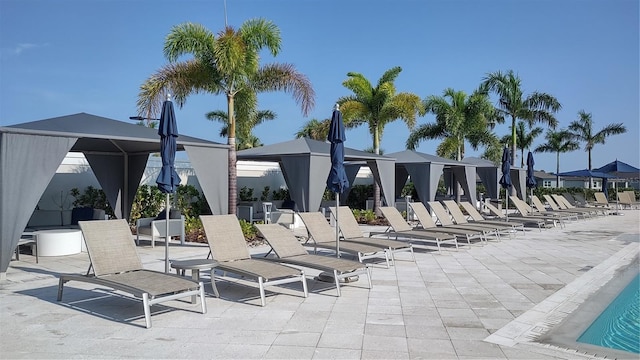 exterior space featuring a gazebo