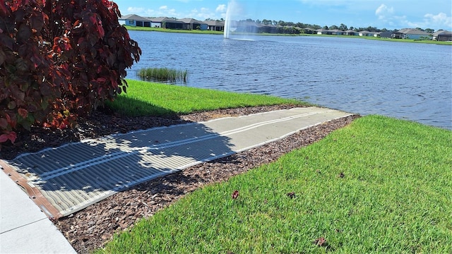 view of water feature with a residential view