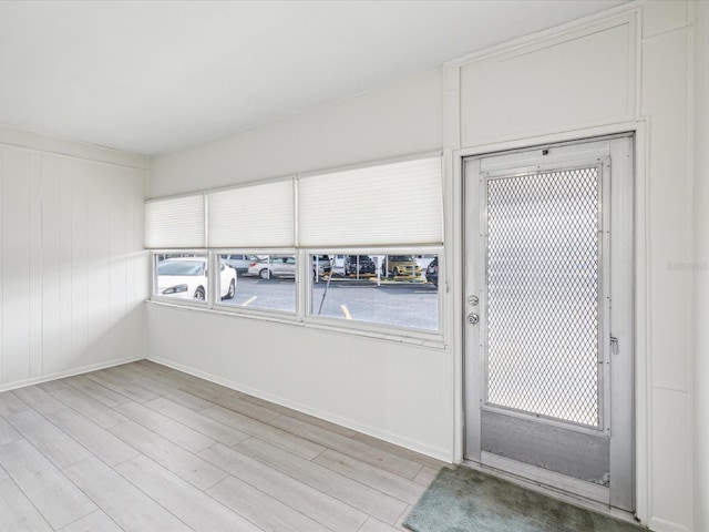 doorway featuring light hardwood / wood-style flooring