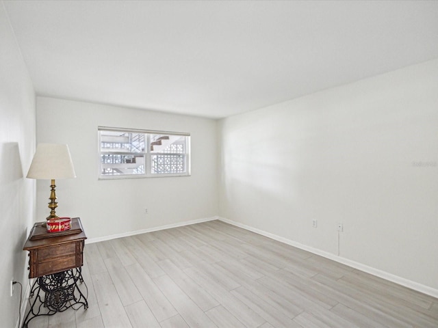 empty room with light wood-type flooring