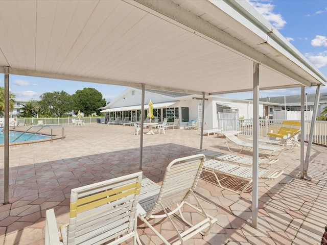 view of patio / terrace with a community pool