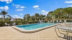 view of pool featuring a patio area