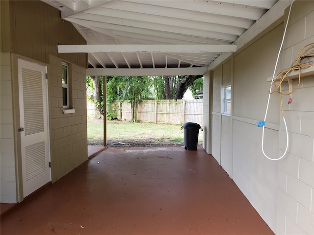 view of patio / terrace featuring a carport