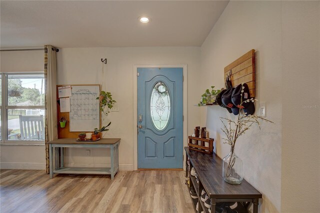 entryway featuring light hardwood / wood-style flooring