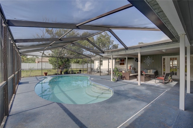 7809 Alafia Dr, Riverview, FL 33578 - view of pool with an outdoor hangout area, a fenced backyard, and a patio