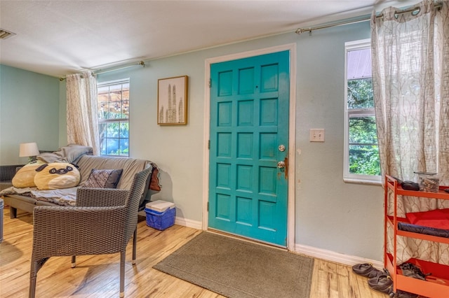 entryway featuring light hardwood / wood-style flooring