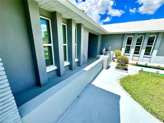 view of patio featuring a porch