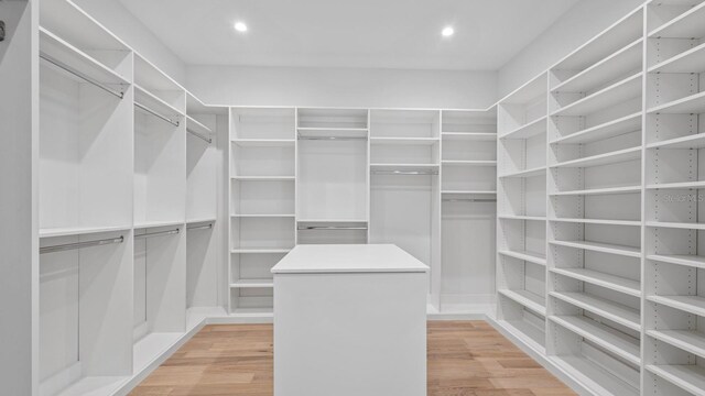 walk in closet featuring light wood-type flooring