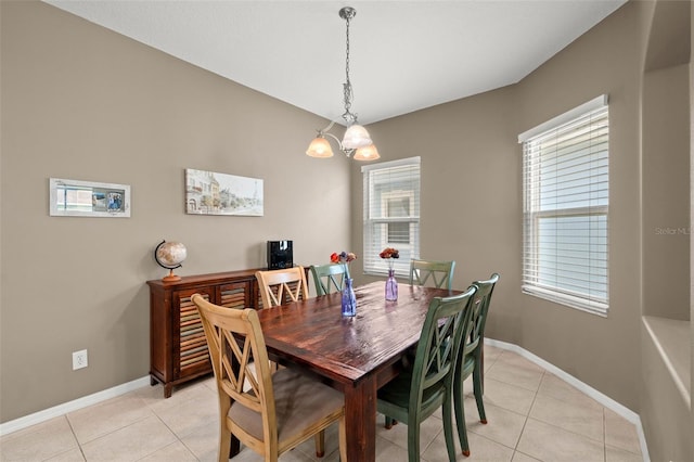 view of tiled dining space