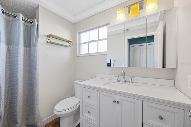 bathroom with toilet and vanity