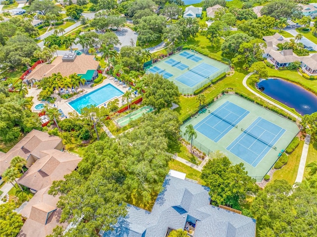 aerial view with a residential view