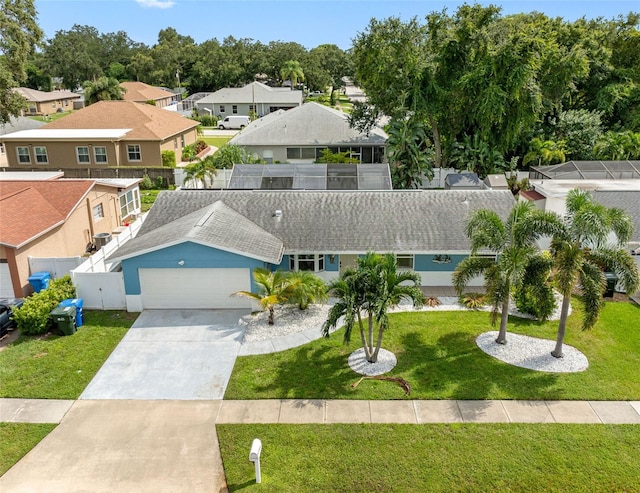 drone / aerial view with a residential view