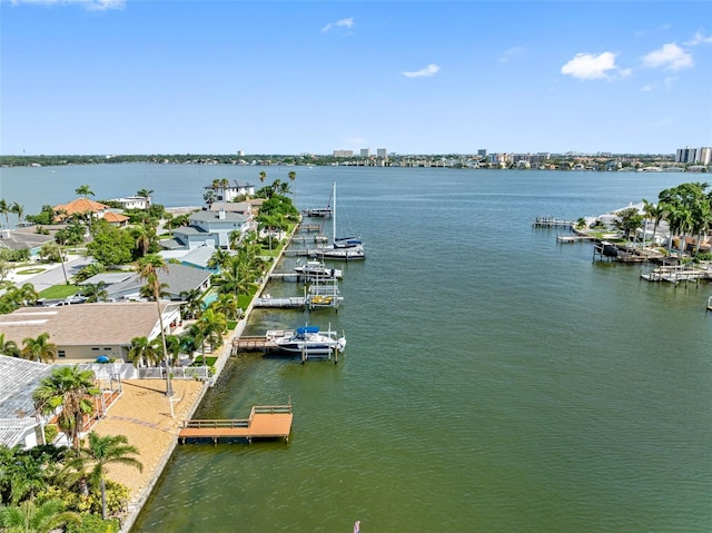 view of water feature featuring a boat dock