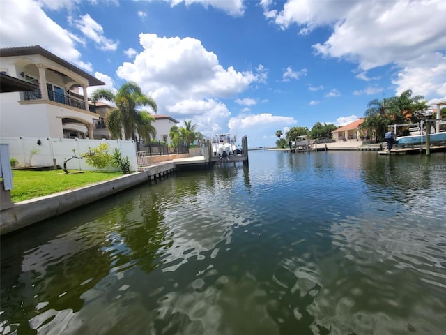 water view with a dock