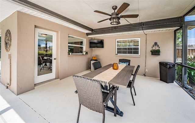 view of patio / terrace with ceiling fan