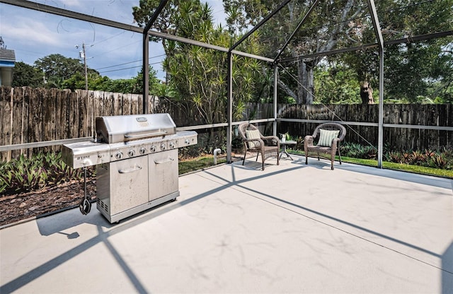 view of patio featuring grilling area