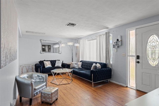 living room featuring hardwood / wood-style flooring