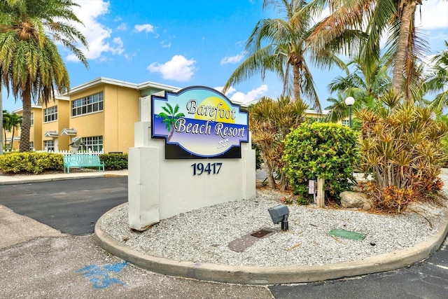 view of community sign