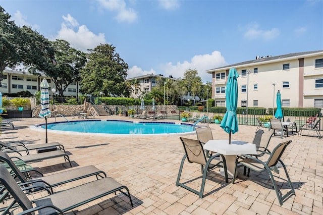 view of pool with a patio area