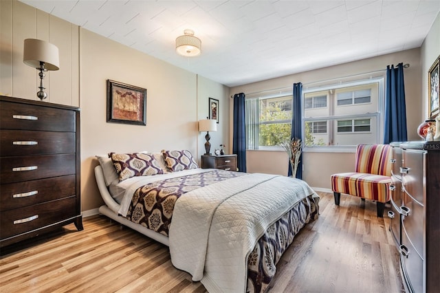 bedroom featuring light wood-type flooring