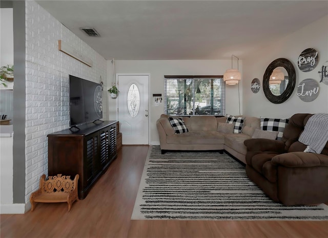 living room featuring hardwood / wood-style flooring