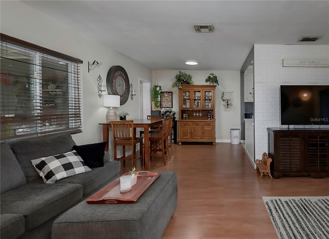 living room featuring hardwood / wood-style floors