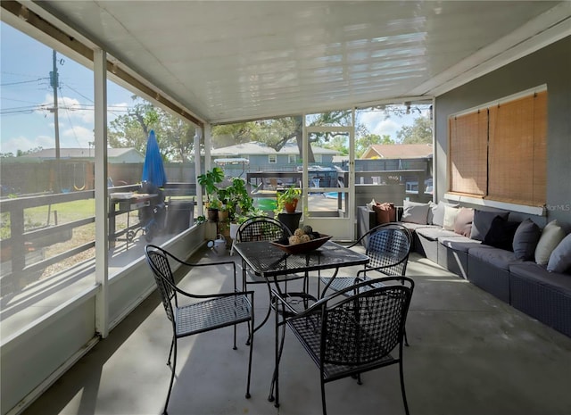 view of sunroom