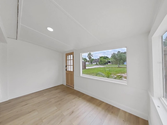 unfurnished room featuring light hardwood / wood-style flooring