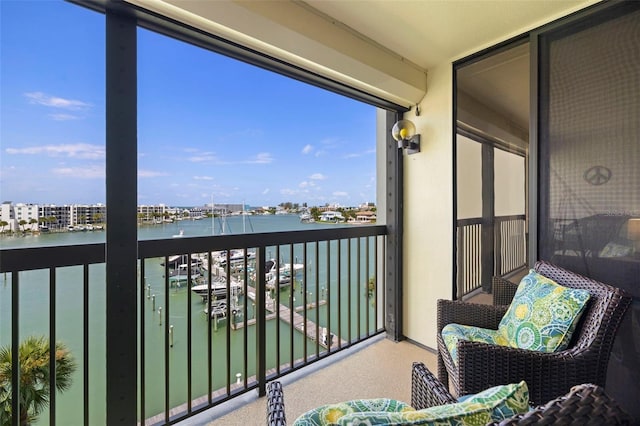 balcony with a water view