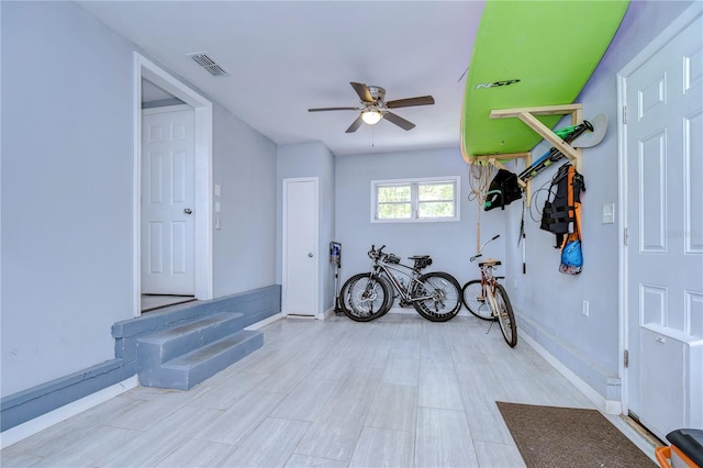 miscellaneous room featuring ceiling fan