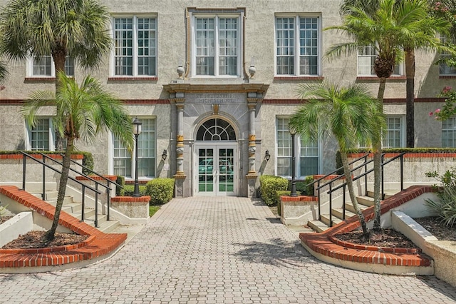 view of exterior entry with french doors