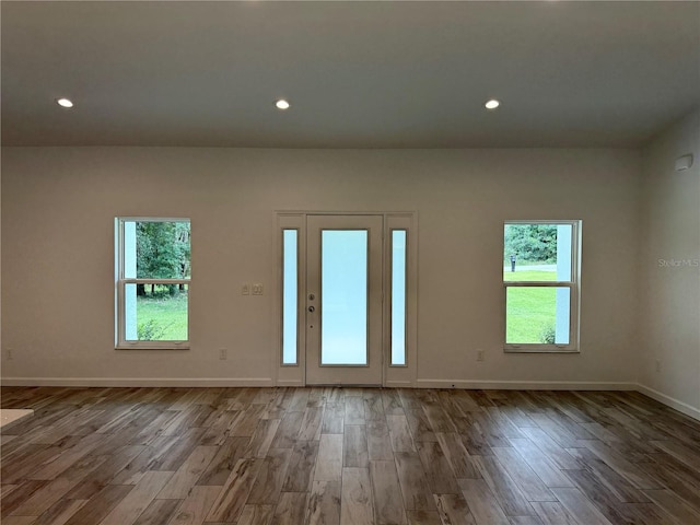 entryway featuring hardwood / wood-style floors