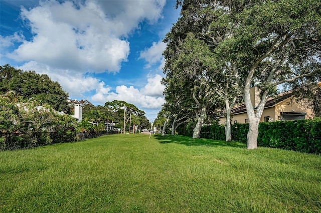 view of yard featuring fence