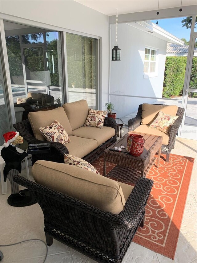 view of patio with an outdoor living space