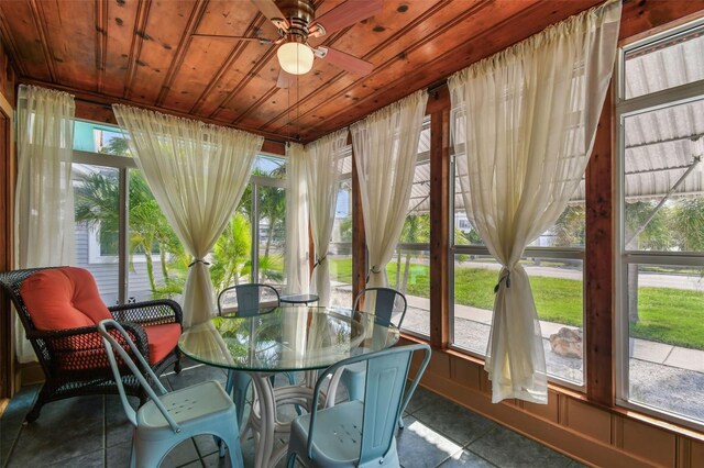 3108 58th St S, Gulfport, FL 33707 - sunroom with tile patterned floors and wooden ceiling